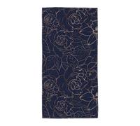 Xiso Ver Copper-Gold Gloss Outline Navy Dark Blue Print Hand Towels for Bathroom Microfiber Highly Absorbent Towel 13.8"x27.5" for Bath, Beach, Hand, Face, Gym and SPA