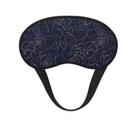 Xiso Ver Copper-Gold Gloss Outline Navy Dark Blue Print Sleep Mask Adjustable Eye Mask Soft Sleeping Eye Covers for Sleeping Perfect Shading Reduce Eye Edema