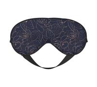 Xiso Ver Copper-Gold Gloss Outline Navy Dark Blue Sleep Mask Adjustable Double -Sided Eye Mask Soft Sleeping Eye Covers for Sleeping Perfect Shading Reduce Eye Edema