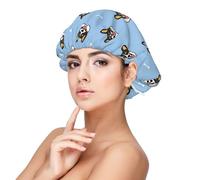 Xiso Ver Corgi Dog Satin Bonnet Silk Bonnet for Sleeping with Adjustable Straps Hair Cap Double Layer Satin Lined Sleep Caps for Women's Natural & Curly Hair