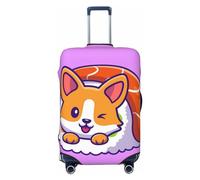 Xiso Ver Corgi Lying With Moons And Stars Luggage Cover Washable Elasticated Luggage Covers for Suitcase tsa Approved Stylish Dust and Scratch Resistant Luggage Case Protector for Kids and Adults