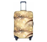 Xiso Ver Countdown to 2025 Luggage Cover Washable Elastic Suitcase TSA Approved Stylish Dust and Scratch Resistant, black, M (22.8-25 in suitcase)