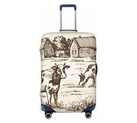 Xiso Ver Creative Poker Luggage Cover Washable Elasticated Luggage Covers for Suitcase tsa Approved Stylish Dust and Scratch Resistant Luggage Case Protector for Kids and Adults -, Cows on the Farm, S