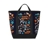 Xiso Ver Creative Transport Insulated Cooler Bag Large Insulated Lunch Box Shopping Freezer Grocery Bags Reusable Insulated Leakproof Lunch Tote for Shopping, Traveling, Beach & Picnic