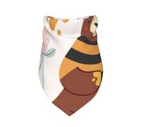 Xiso Ver Cute Bee Honey Jar Hive Bear Dog Bandana -1 Pack Premium Durable Triangle Scarf Washable Make Your Pooch Stand Out Dog Bandana Boy Birthday Suitable for Neutral Large Dogs