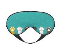 Xiso Ver Cute Cat Paw and Dog Sleep Mask Adjustable Double -Sided Eye Mask Soft Sleeping Eye Covers for Sleeping Perfect Shading Reduce Eye Edema