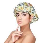 Xiso Ver Cute Cow in Farm Concept Satin Bonnet Silk Bonnet for Sleeping with Adjustable Straps Hair Cap Double Layer Satin Lined Sleep Caps for Women's Natural & Curly Hair