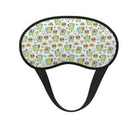 Xiso Ver Cute Crocodile with Fruit Print Sleep Mask Adjustable Eye Mask Soft Sleeping Eye Covers for Sleeping Perfect Shading Reduce Eye Edema