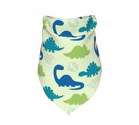 Xiso Ver Cute Dinosaur Blue Green Dog Bandana -1 Pack Premium Durable Triangle Scarf Washable Make Your Pooch Stand Out Dog Bandana Boy Birthday Suitable for Neutral Large Dogs