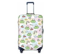 Xiso Ver Cute Face Frog Wear Chef Hat Luggage Cover Washable Elasticated Luggage Covers for Suitcase tsa Approved Stylish Dust and Scratch Resistant Luggage Case Protector, Black, X-L (28.3-31.5 in