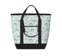 Xiso Ver Cute Frog Stay on Leaf Insulated Cooler Bag Large Insulated Lunch Box Shopping Freezer Grocery Bags Reusable Insulated Leakproof Lunch Tote for Shopping, Traveling, Beach & Picnic