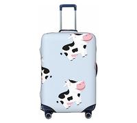 Xiso Ver Cute Little Bunny Elephant Painting A Planet Luggage Cover Washable Elasticated Luggage Covers for Suitcase tsa Approved Stylish Dust and Scratch Resistant Luggage Case, Cute Farm Cow, M