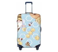 Xiso Ver Cute Little Bunny Elephant Painting A Planet Luggage Cover Washable Elasticated Luggage Covers for Suitcase tsa Approved Stylish Dust and Scratch Resistant Luggage Case, Cute Gnome Bee