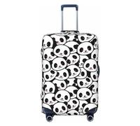 Xiso Ver Cute Panda Face Luggage Cover Washable Elasticated Luggage Covers for Suitcase tsa Approved Stylish Dust and Scratch Resistant Luggage Case Protector, Black, X-L (28.3-31.5 in suitcase)