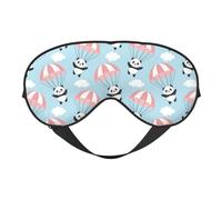 Xiso Ver Cute Panda Flying in The Sky Sleep Mask Adjustable Double -Sided Eye Mask Soft Sleeping Eye Covers for Sleeping Perfect Shading Reduce Eye Edema
