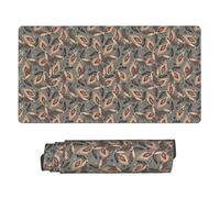 Xiso Ver Damask Style Birds Large Gaming Mouse Pad 29.5 x 15.8 in Keyboard Mouse Mat Desk Keyboard Pad for Work, Play, Office, Home with Non-Slip Rubber Base Stitched Edges