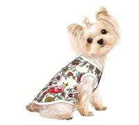 Xiso Ver Dark Enchanted Flowers and Birds Print Dog Shirts Elastic Soft Dog T-Shirts Breathable Pet Clothes Spring Summer Pet Apparel Tee Shirt for Puppy Kitty Cats Small Medium Dogs