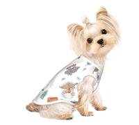 Xiso Ver Dino on a Skateboard Surf Print Dog Shirts Elastic Soft Dog T-Shirts Breathable Pet Clothes Spring Summer Pet Apparel Tee Shirt for Puppy Kitty Cats Small Medium Dogs