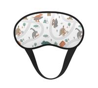 Xiso Ver Dino on a Skateboard Surf Print Sleep Mask Adjustable Eye Mask Soft Sleeping Eye Covers for Sleeping Perfect Shading Reduce Eye Edema