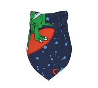 Xiso Ver Dinosaur Astronaut Space Surfing Dog Bandana -1 Pack Premium Durable Triangle Scarf Washable Make Your Pooch Stand Out Dog Bandana Boy Birthday Suitable for Neutral Large Dogs