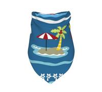 Xiso Ver Dinosaur on The Beach Vacation Dog Bandana -1 Pack Premium Durable Triangle Scarf Washable Make Your Pooch Stand Out Dog Bandana Boy Birthday Suitable for Neutral Large Dogs