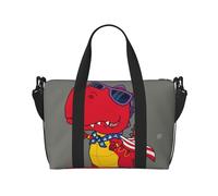 Xiso Ver Dinosaur Super Hero Cartoon Travel Bag for Women Men Weekender Bags Carry on Overnight Bag Tote Bag Yoga Gym Bag for Gym, Work, Weekend, Travel, Personal Items, Black, One Size