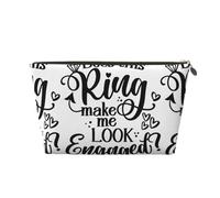 Xiso Ver Does This Ring Make Me Look Engaged Leather Cosmetic Bag for Women Small Makeup Bag for Purse Travel Cosmetic Pouch for Makeup Brushes Lipsticks, Gold, One Size