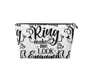 Xiso Ver Does This Ring Make Me Look Engaged Leather Cosmetic Bag for Women Small Makeup Bag for Purse Travel Cosmetic Pouch for Makeup Brushes Lipsticks, Gold, One Size
