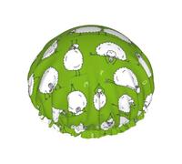 Xiso Ver Dog Doing Yoga Shower Cap for Women Double Waterproof Layers Bath Hats Elastic and Reusable Hair Caps for Long Thick Hair Soft Bath Shower Hair Hat