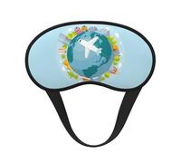 Xiso Ver Dreaming Travel Print Sleep Mask Adjustable Eye Mask Soft Sleeping Eye Covers for Sleeping Perfect Shading Reduce Eye Edema