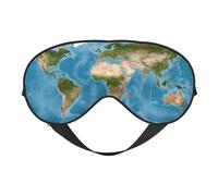 Xiso Ver Earth View World Map Sleep Mask Adjustable Double -Sided Eye Mask Soft Sleeping Eye Covers for Sleeping Perfect Shading Reduce Eye Edema