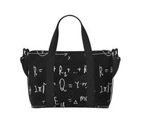 Xiso Ver Educational Formula Travel Bag for Women Men Weekender Bags Carry on Overnight Bag Tote Bag Yoga Gym Bag for Gym, Work, Weekend, Travel, Personal Items, Black, One Size