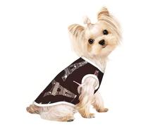 Xiso Ver Eiffel Tower Print Dog Shirts Elastic Soft Dog T-Shirts Breathable Pet Clothes Spring Summer Pet Apparel Tee Shirt for Puppy Kitty Cats Small Medium Dogs