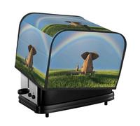 Xiso Ver Elephant Dog Sitting Under The Rainbow 4 Slice Toaster Cover Appliance Cover Toaster Dust And Fingerprint Protection Machine Washable Toaster Machine Cover