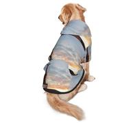 Xiso Ver Elephant Giraffe On A Mountain Top Sunset Dog Hoodie Soft and Warm Dog Hoodie Sweater with Leash Hole and Pocket Dog Winter Sweatshirt Warm Pet Clothes for Medium Large Dogs