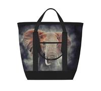 Xiso Ver Elephant in Smoke Insulated Cooler Bag Large Insulated Lunch Box Shopping Freezer Grocery Bags Reusable Insulated Leakproof Lunch Tote for Shopping, Traveling, Beach & Picnic