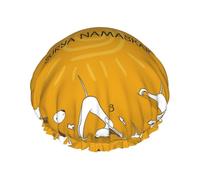 Xiso Ver English Cocker Spaniel Doing Yoga Shower Cap for Women Double Waterproof Layers Bath Hats Elastic and Reusable Hair Caps for Long Thick Hair Soft Bath Shower Hair Hat