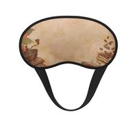 Xiso Ver Engraved Coffee On Kraft Paper Print Sleep Mask Adjustable Eye Mask Soft Sleeping Eye Covers for Sleeping Perfect Shading Reduce Eye Edema