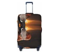 Xiso Ver Faces Of The Cat Luggage Cover Washable Elasticated Luggage Covers for Suitcase tsa Approved Stylish Dust and Scratch Resistant Luggage Case Protector for Kids and Adults -, Elephant Sunset