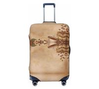 Xiso Ver Faces Of The Cat Luggage Cover Washable Elasticated Luggage Covers for Suitcase tsa Approved Stylish Dust and Scratch Resistant Luggage Case Protector for Kids and Adults -, Engraved Coffee