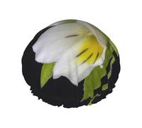Xiso Ver Field Pansy Shower Cap for Women Double Waterproof Layers Bath Hat Elastic and Reusable Hair Caps for Long Thick Hair Soft Bath Shower Hair Hats