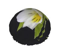 Xiso Ver Field Pansy Shower Cap for Women Double Waterproof Layers Bath Hats Elastic and Reusable Hair Caps for Long Thick Hair Soft Bath Shower Hair Hat