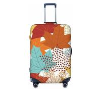 Xiso Ver Flamingo and Pineapple Luggage Cover Washable Elastic Suitcase TSA Approved Stylish Dust and Scratch Resistant for Kids Adults, Maple leaves, S (18.8-20.8 in suitcase)