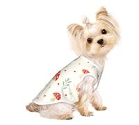 Xiso Ver Flat Mushrooms Print Dog Shirts Elastic Soft Dog T-Shirts Breathable Pet Clothes Spring Summer Pet Apparel Tee Shirt for Puppy Kitty Cats Small Medium Dogs