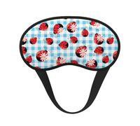 Xiso Ver Flowers and Lady Bugs Print Sleep Mask Adjustable Eye Mask Soft Sleeping Eye Covers for Sleeping Perfect Shading Reduce Eye Edema