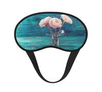 Xiso Ver Flowers in Glass Vase Print Sleep Mask Adjustable Eye Mask Soft Sleeping Eye Covers for Sleeping Perfect Shading Reduce Eye Edema
