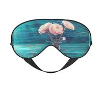 Xiso Ver Flowers in Glass Vase Sleep Mask Adjustable Double -Sided Eye Mask Soft Sleeping Eye Covers for Sleeping Perfect Shading Reduce Eye Edema