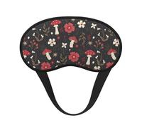 Xiso Ver Fly Agaric and Flowers Print Sleep Mask Adjustable Eye Mask Soft Sleeping Eye Covers for Sleeping Perfect Shading Reduce Eye Edema