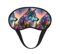 Xiso Ver Forest Wolves King Print Sleep Mask Adjustable Eye Mask Soft Sleeping Eye Covers for Sleeping Perfect Shading Reduce Eye Edema
