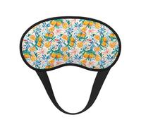 Xiso Ver Fruit Orange and Leaves Print Sleep Mask Adjustable Eye Mask Soft Sleeping Eye Covers for Sleeping Perfect Shading Reduce Eye Edema